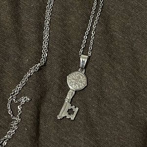 Silver key necklace